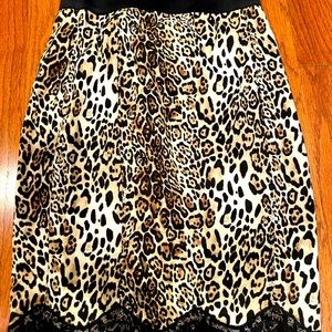 Victoria’s Secret animal print satin and lace pencil skirt size 2